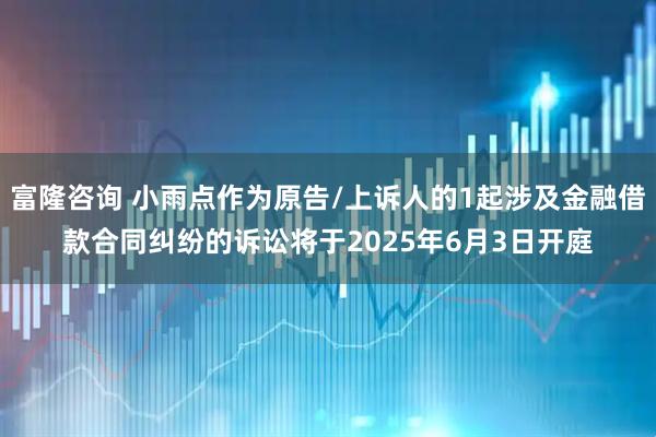 富隆咨询 小雨点作为原告/上诉人的1起涉及金融借款合同纠纷的诉讼将于2025年6月3日开庭