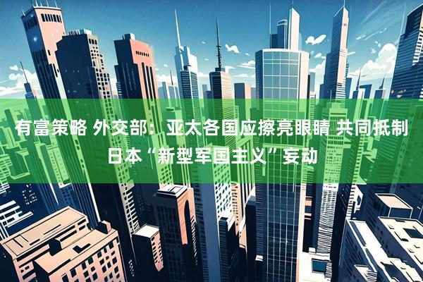 有富策略 外交部：亚太各国应擦亮眼睛 共同抵制日本“新型军国主义”妄动